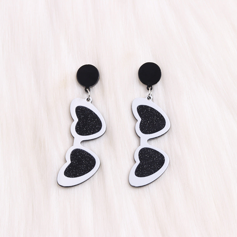 Wholesale Valentine's Day love sunglasses women's earrings autumn and winter earrings simple personality acrylic suit earrings